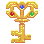 A jeweled gold key